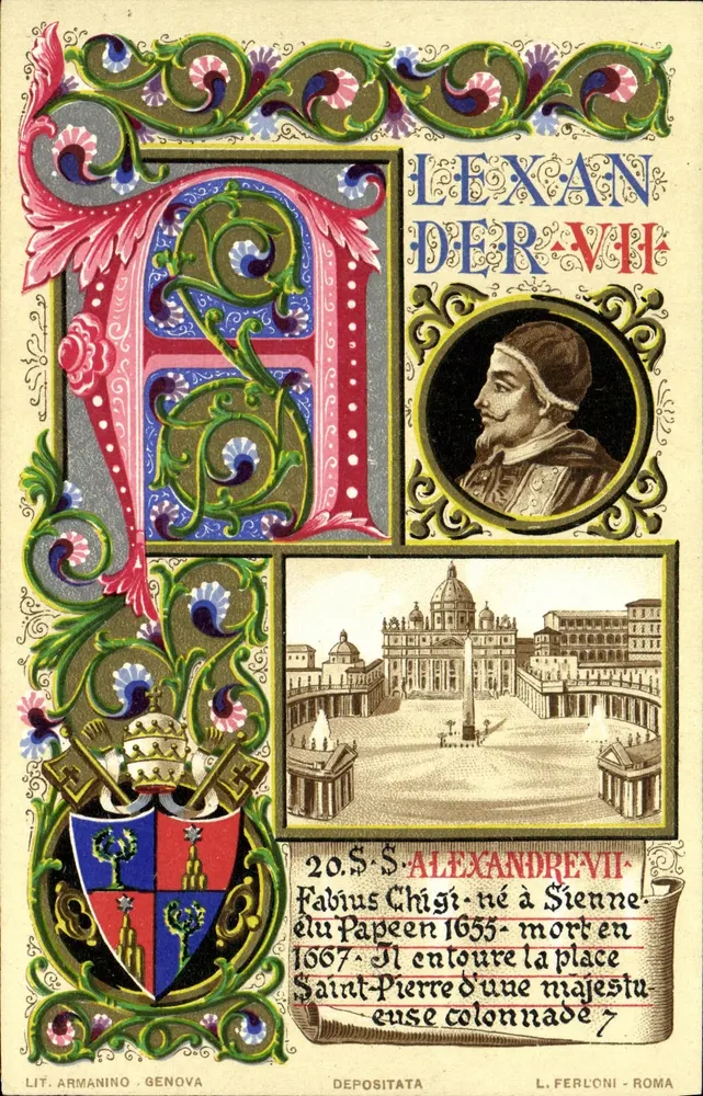 Papa Alexandre VII — Fabius Chigi — Siena 1655 - Roma 1667 — Lit. Armanino Gênova - Frente