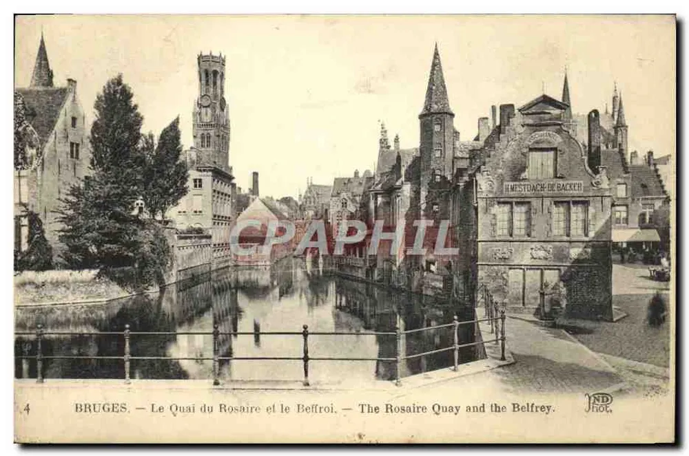 Bruges — Der Quai du Rosaire und der Glockenturm — JND Hol. n°4 - Vorderseite