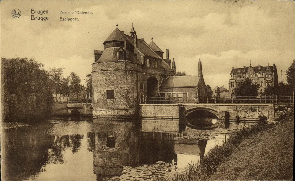 Bruges — Porte d'Ostende (Ezelpoort) — éditeur N. Lus, Bruges - Awers