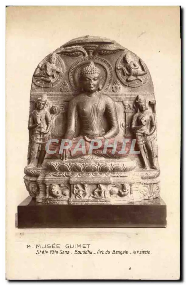 Stein Pâla-Sena — Buddha — Kunst des Bengalen — 11. Jahrhundert — Musée Guimet - Vorderseite