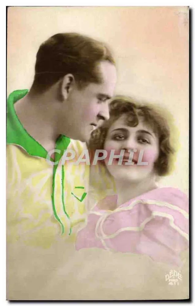 Junges Paar — farbig gefärbtes Portrait — DÉDÉ PARIS 471 - Vorderseite