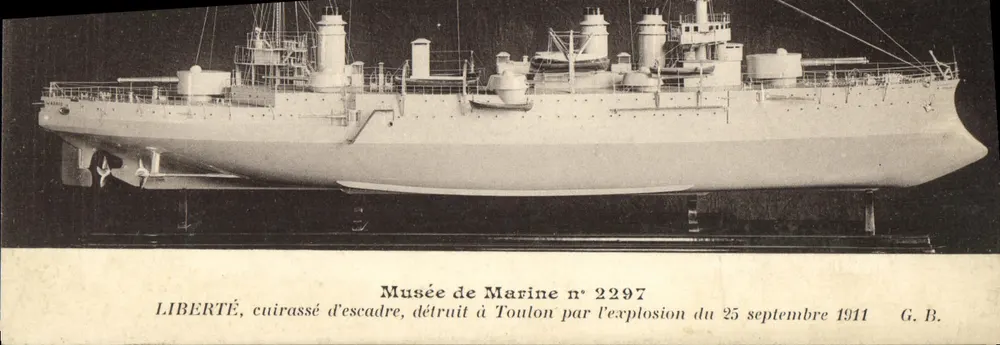 Liberté, Schlachtschiff — zerstört in Toulon durch Explosion am 25. September 1911 — Musée de Marine n° 2297, G.B. - Vorderseite
