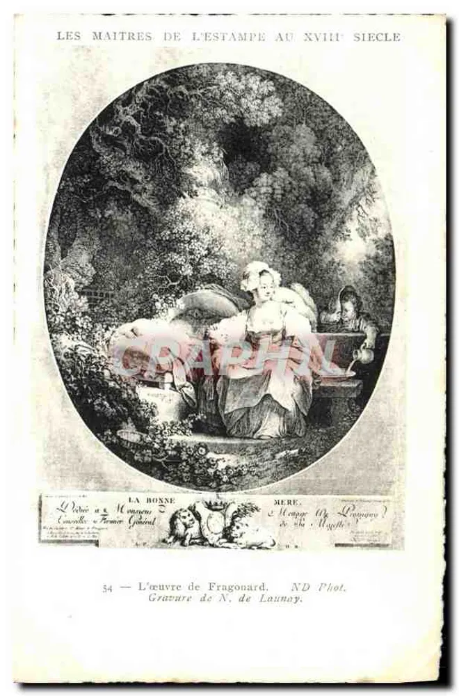 Die Magd — Meister der Kupferstiche im 18. Jahrhundert — ND Phot. Kupferstich von N. de Launay - Vorderseite