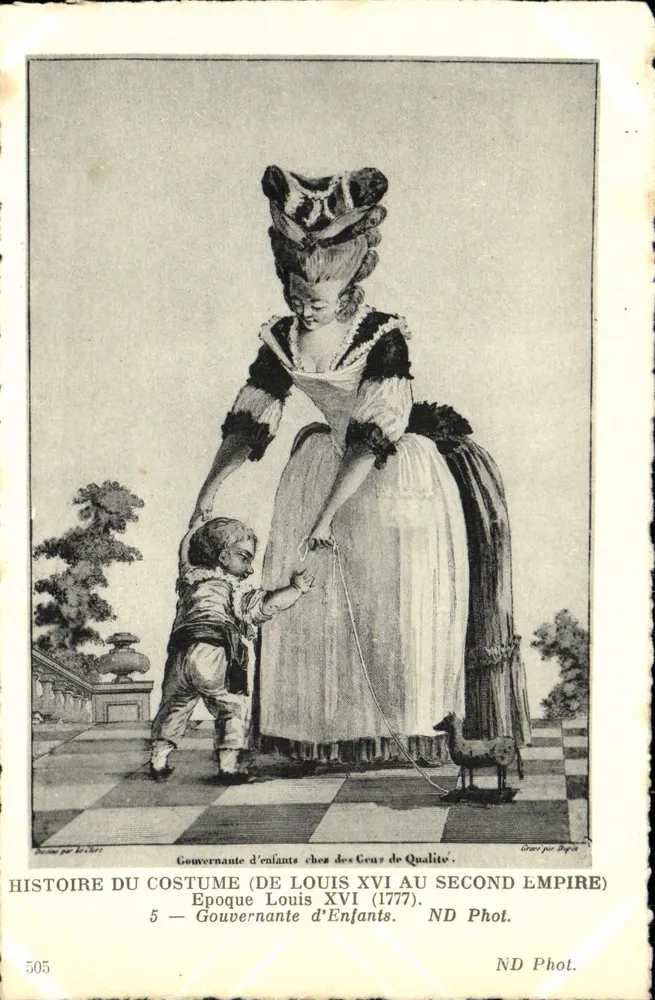Kinderaufseherin bei Qualitätshütern — Louis XVI-Zeit (1777) — ND Phot. - Vorderseite