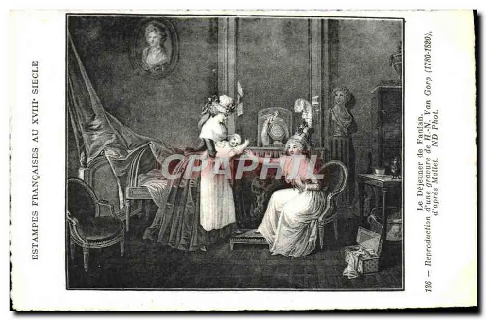 O Almoço de Franfan — reprodução de acordo com H. Van Gorp (1780-1820) — Editor ND, n° 136 - Frente
