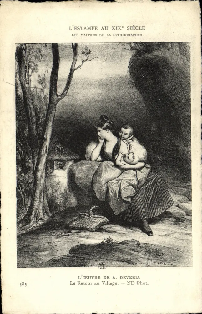 Der Rückkehr ins Dorf — A. Deveria — ND Phot. - Vorderseite