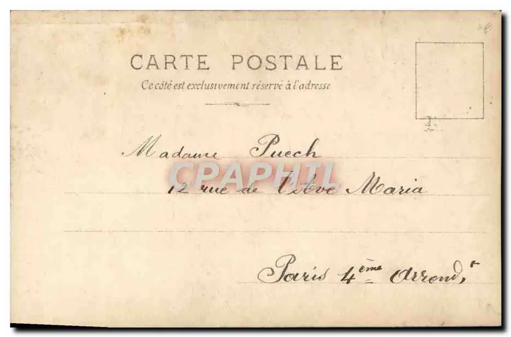 Mulher nua deitada em um tronco de árvore — editor S.I. — selo de 5 centavos - Verso