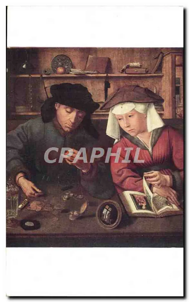 Le Banquier et sa femme — Quentin Metsys (1466-1530) — Musée du Louvre, Paris - Vorderseite