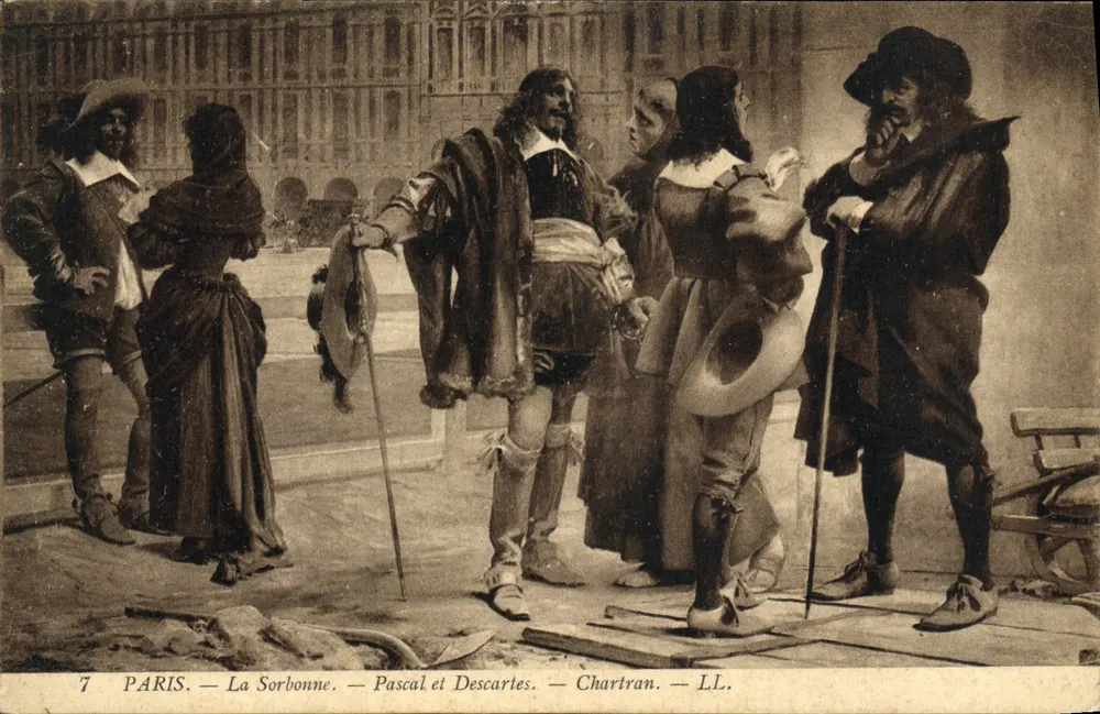 Paris — La Sorbonne — Pascal und Descartes — Chartran — LL. - Vorderseite