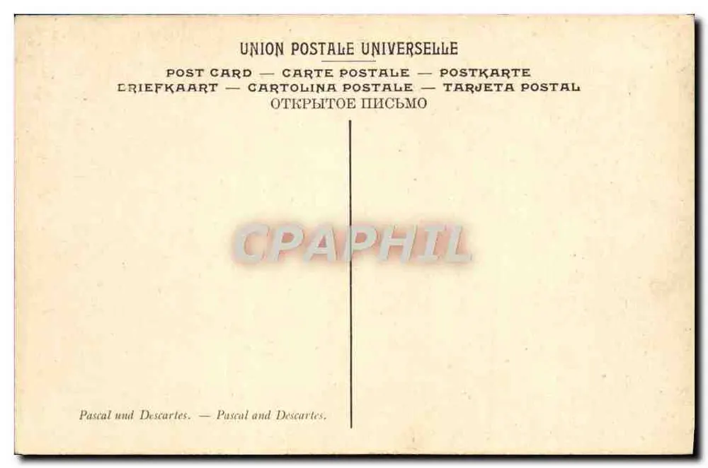 Paris — La Sorbonne — Pascal und Descartes — Chartran — LL. - Rückseite