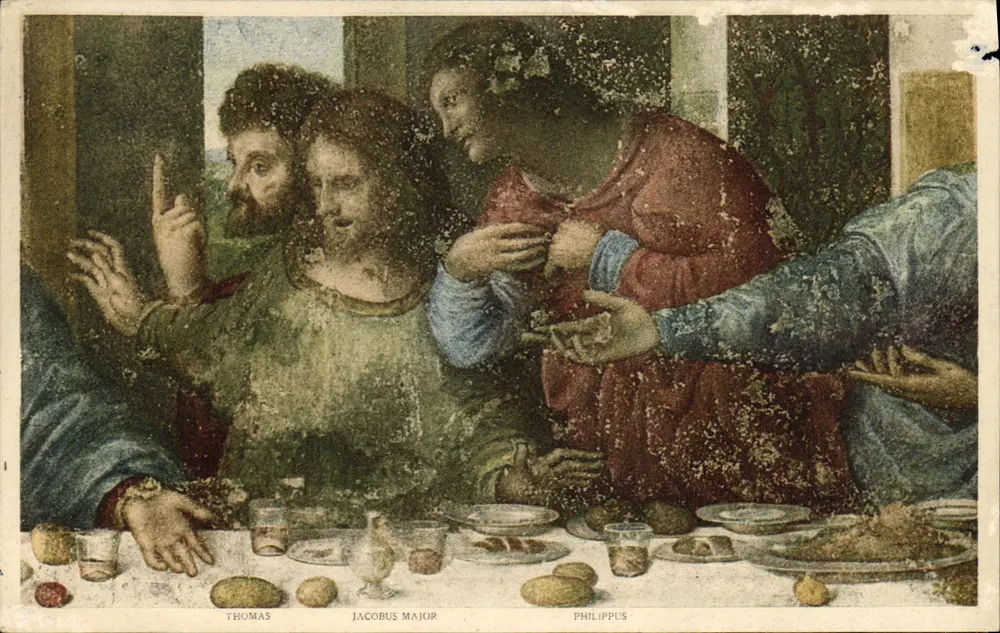 Dernier repas de Jésus — détail de la peinture de Léonard de Vinci — éditeur DETTAGLIO DEL CENACOLO, n° 71 - Frente