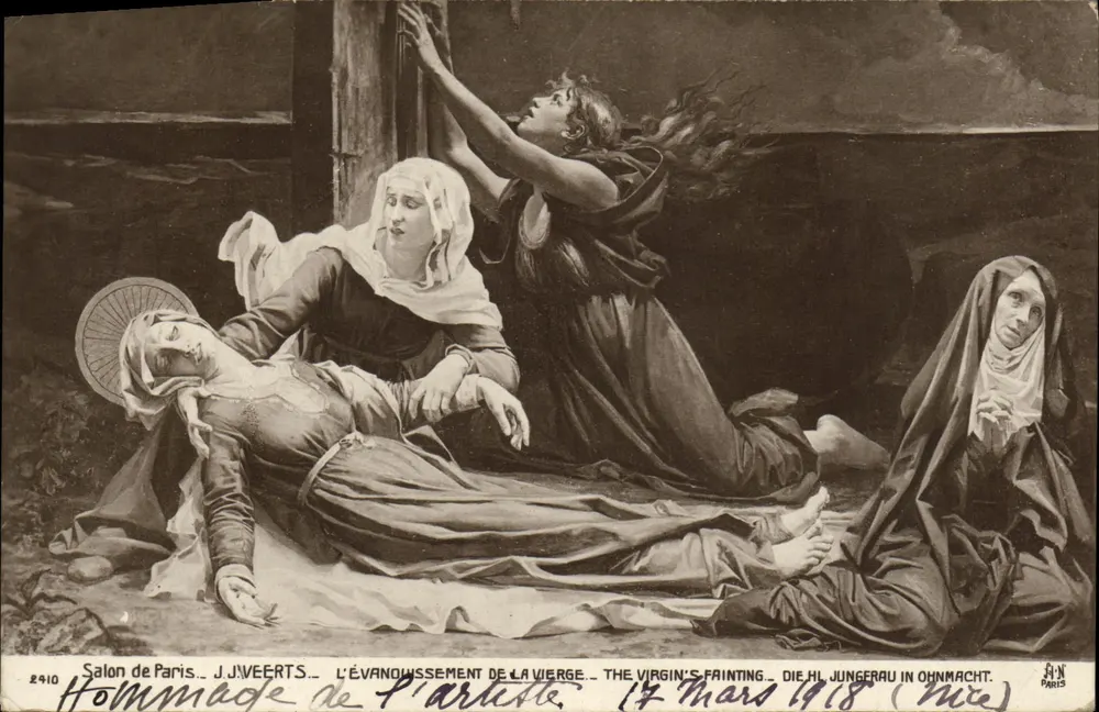 Das Ohnmächtigwerden der Jungfrau — Salon de Paris — J. J. Veerts — n° 2410 - Vorderseite