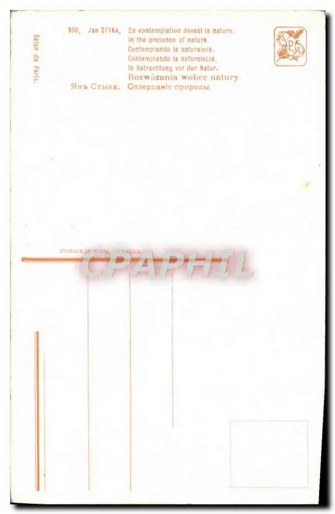 Jan Styka — Em contemplação diante da natureza — Salon de Paris, n°898 - Verso