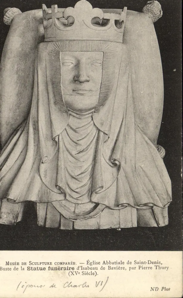 Bust der Grabstatue Isabaeus von Bayern — Museum für Vergleichende Skulptur, Abteikirche Saint-Denis — von Pierre Thury (15. Jahrhundert) - Vorderseite