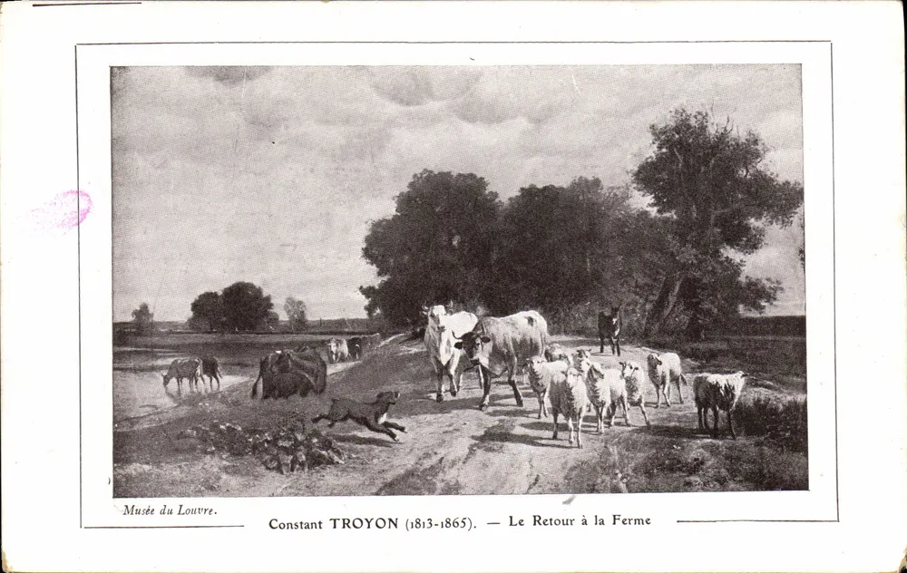 Der Rückkehr zur Farm — Gemälde von Constant Troyon (1813-1865) — Musée du Louvre - Vorderseite