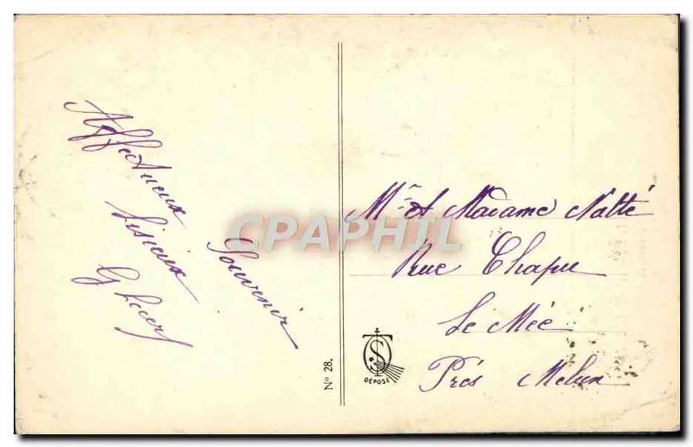 Saint Thérèse von Jesuskind, die Almosen verteilt, in den Buissonnets — Carmel de Lisieux pinxit — Made in France - Rückseite