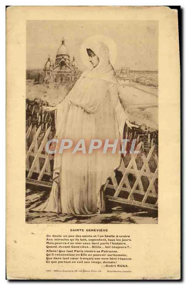 Sainte Geneviève — mit der Basilika des Heiligen Herzens im Hintergrund — Édition Lapoigne, Paris - Vorderseite