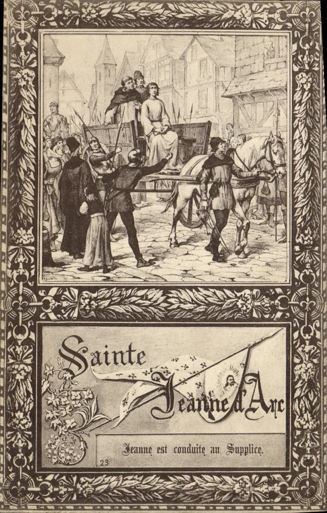 Santa Juana de Arco — Juana es llevada a la ejecución — Colección Artística de la Maison de la Bonne Presse, n°23 - Anverso