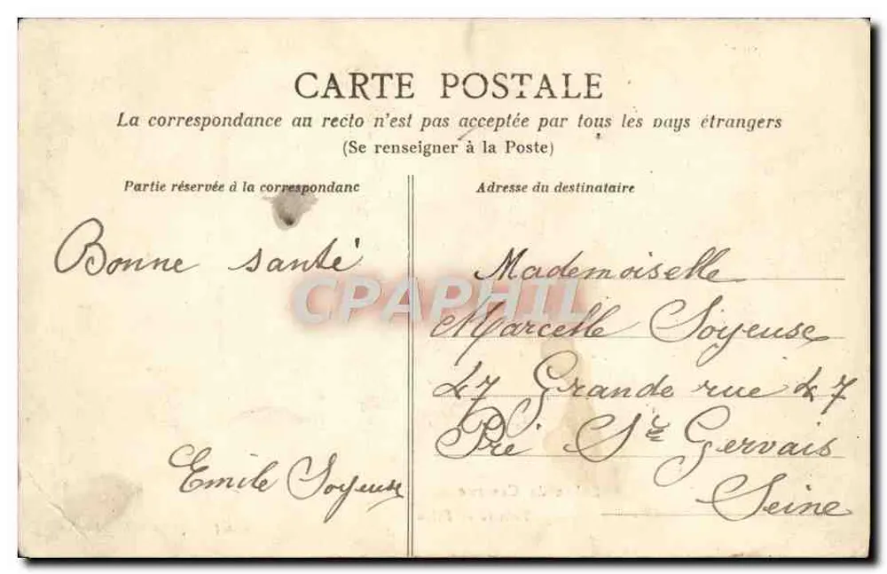 Caserne-Szene — Pitou-Wäsche — Héliotypie Dugas et Cie, Nantes - Rückseite