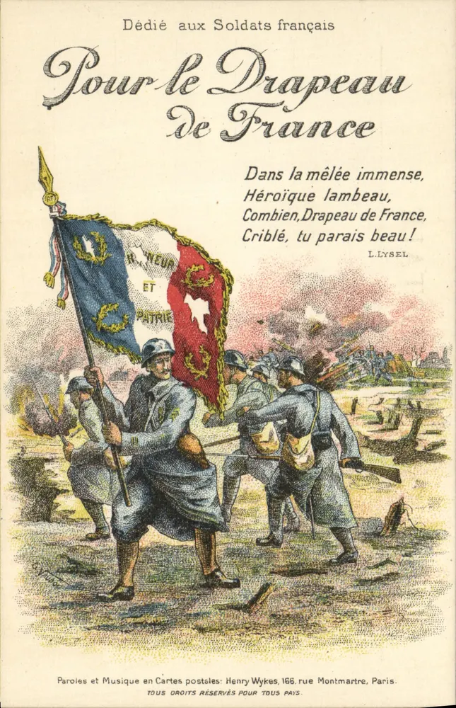 Französische Soldaten — Französisches Flagge — Henry Wykes, 166 rue Montmartre, Paris - Vorderseite