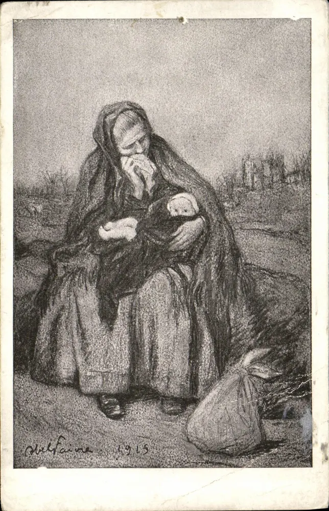 Mutter mit Kind — Kriegsszene — Melfaine 1915 - Vorderseite