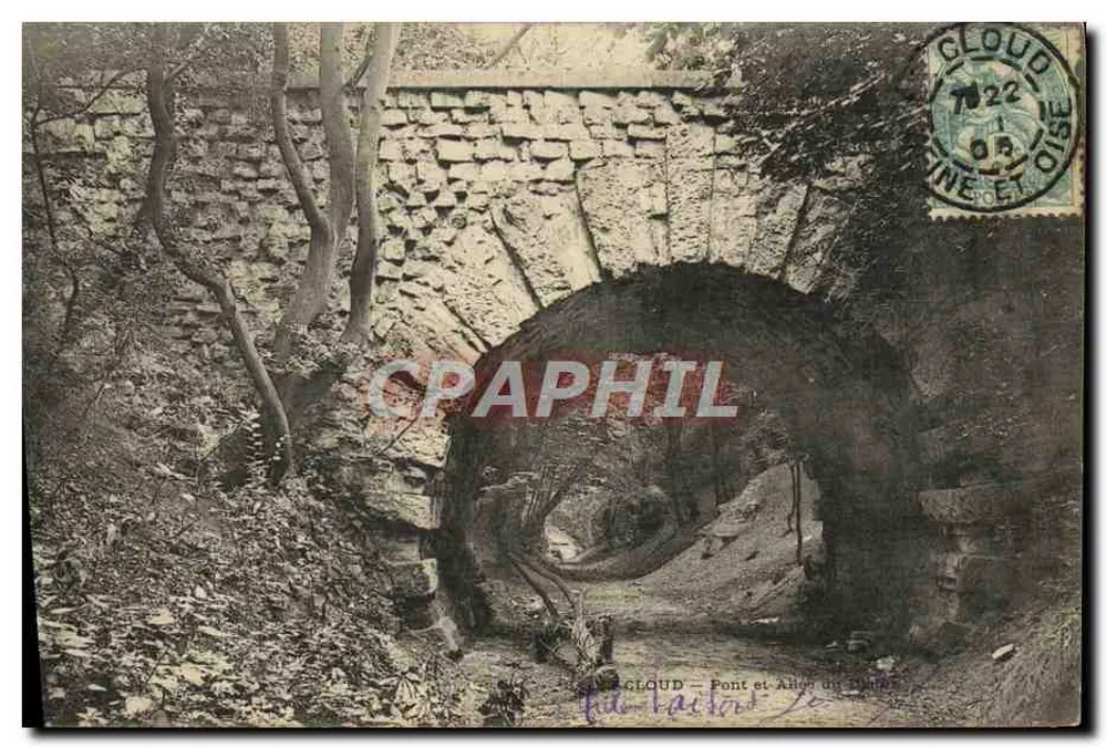 क्लाउड — नदी के पार ब्रिज और घाटी के रास्ता — प्रकाशक: एफ. लाक्रॉक्स - आगे