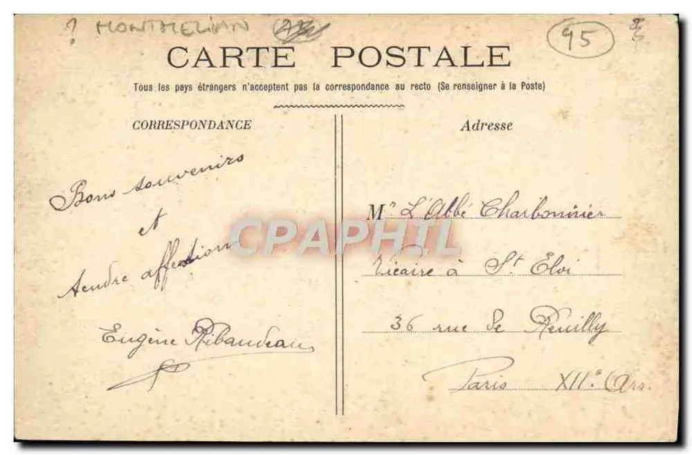 Montmélian (S.-et-O.) — A Descanso. — Editor não identificado, n° de série 15 - Verso