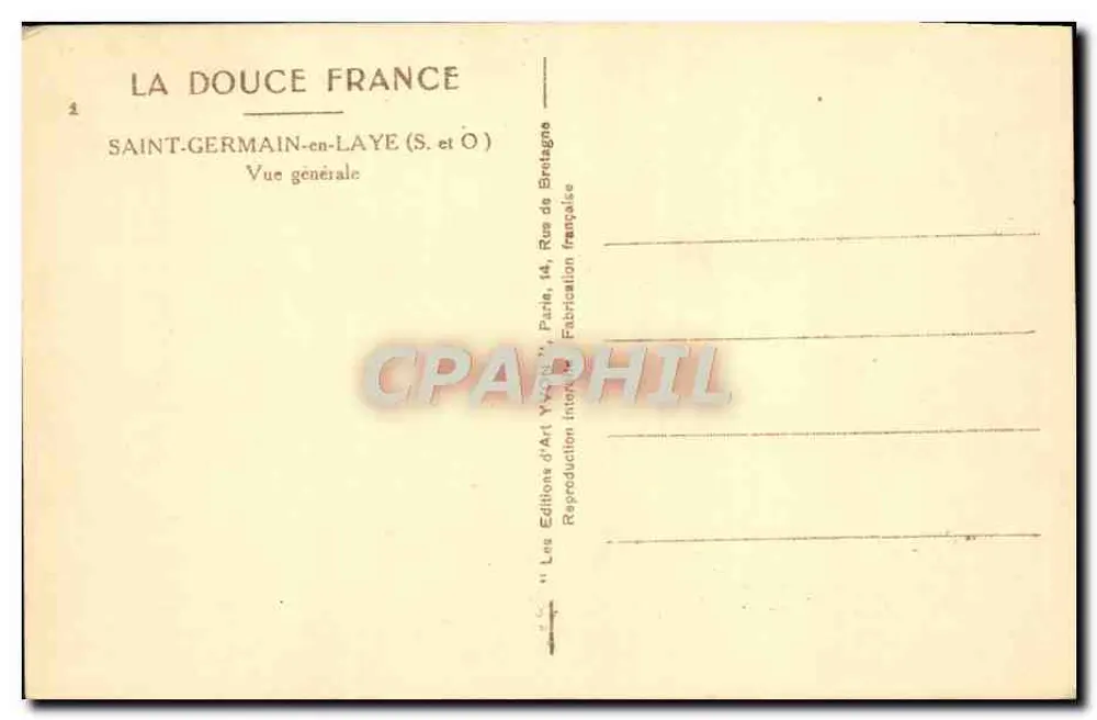 Saint-Germain-en-Laye — Allgemeiner Blick — Les Éditions d'Art Yvon, Paris - Rückseite