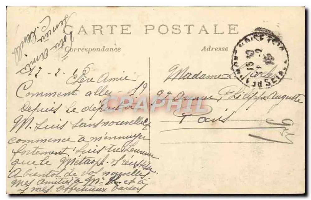 Beaumont-sur-Oise — Eingesunkene Wäschboote und die Brücke Canté — 1914 - Rückseite