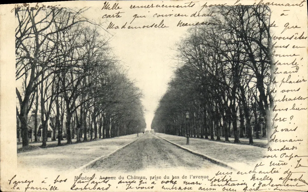 Maudon - Avenue du Château — Blick vom unteren Ende der Avenue — A. Breger Frères, phot. - Vorderseite