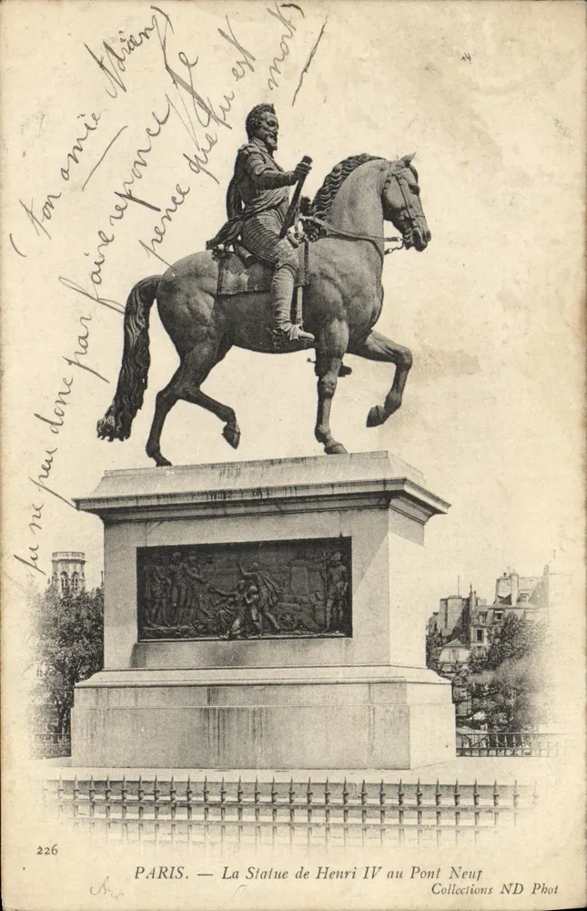 Paris — Die Statue von Henri IV am Pont Neuf — Collections ND Phot, n° 226 - Vorderseite