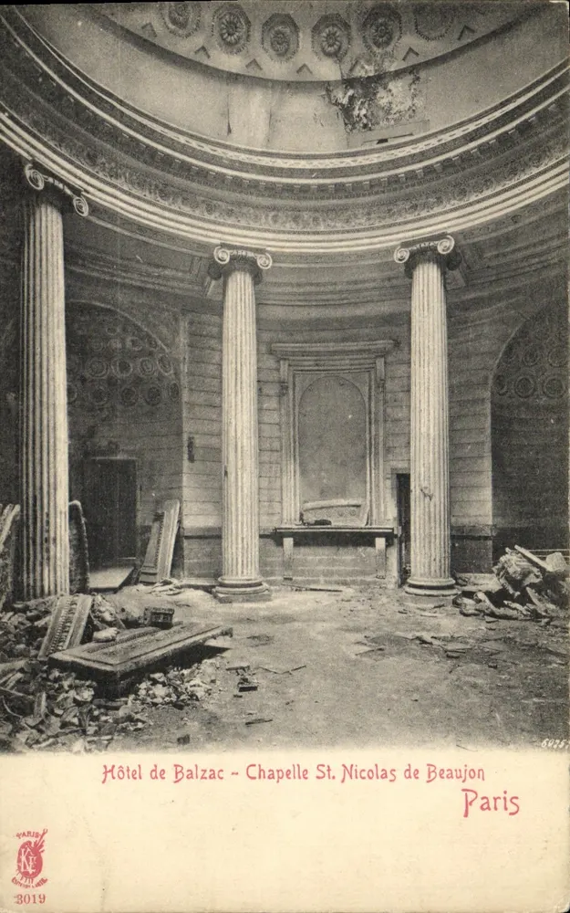Hôtel de Balzac - Kapelle Saint-Nicolas de Beaujon — Paris — Verlag Paris NE, Nr. 3019 - Vorderseite