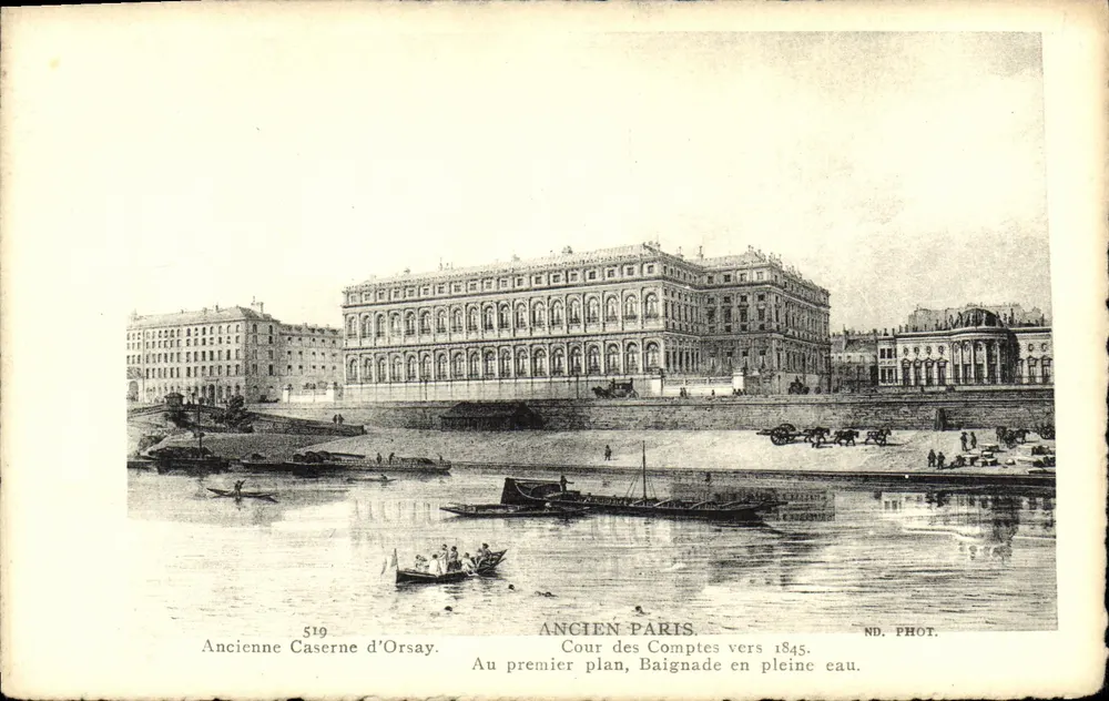 Alte Kasernen von Orsay – Cour des Comptes um 1845 – ND. PHOT. - Vorderseite
