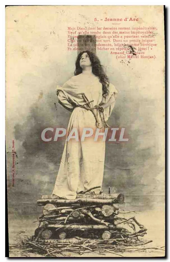 Jeanne d'Arc — Exécution sur le bûcher — Éditeur : A. Rémusat & Cie, n°5 - Frente