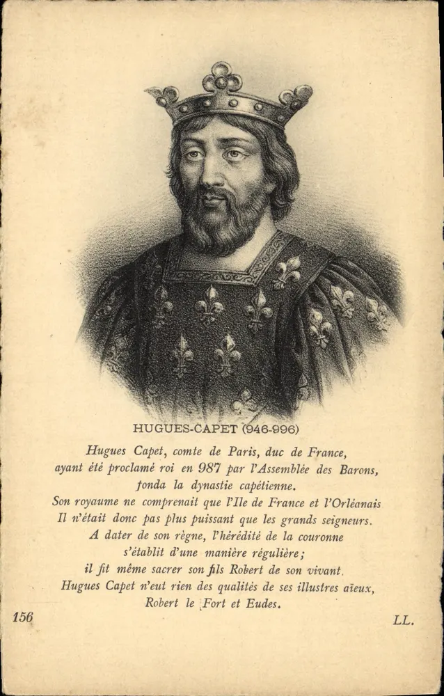 Hugues Capet (946-996) — rei da França, fundador da dinastia capetiana — LL. n° 156 - Frente