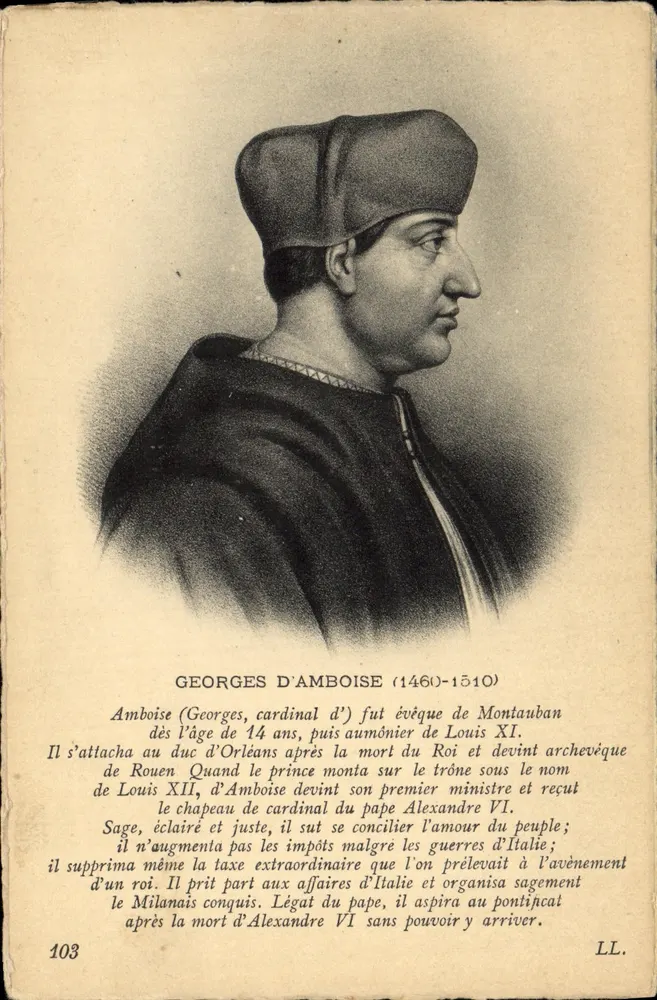 Georges d'Amboise (1460-1510) — cardeal, bispo de Montauban, primeiro-ministro de Luís XII — LL, n° 103 - Frente