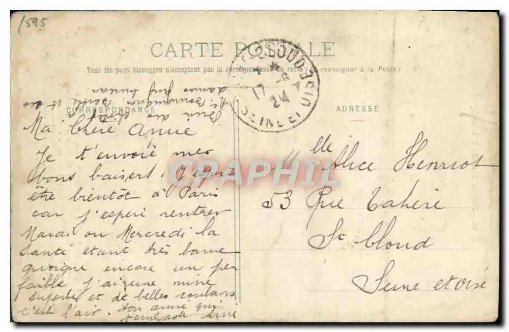 Jean-Baptiste-François Desmarets, marquis de Maillebois — porträtiertes Grabung mit biografischer Inschrift — Verleger Ch. Foucault, Éditeur, Dreux, Champagne - Rückseite