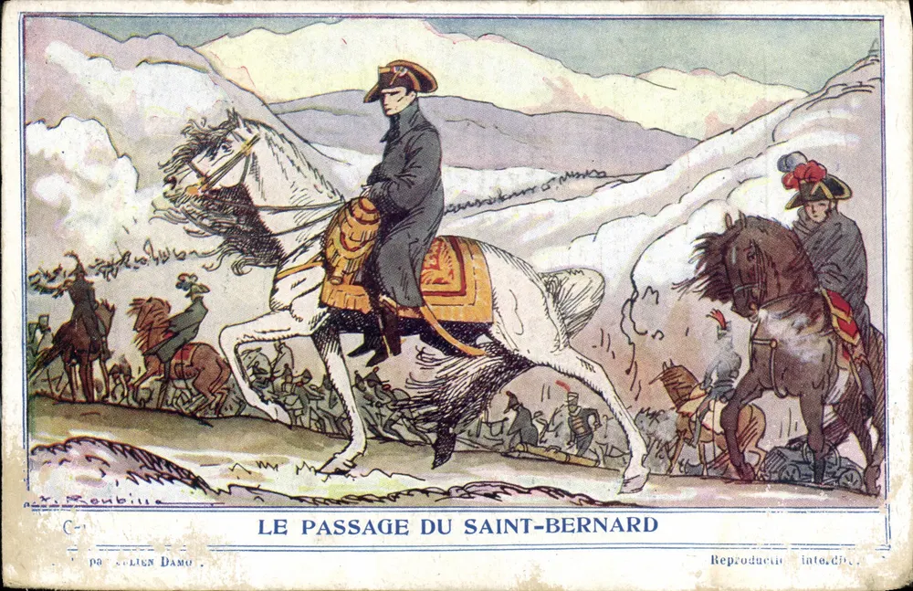 Le Passage du Saint-Bernard — scène historique — éditeur Julien Damo, série G - Frente