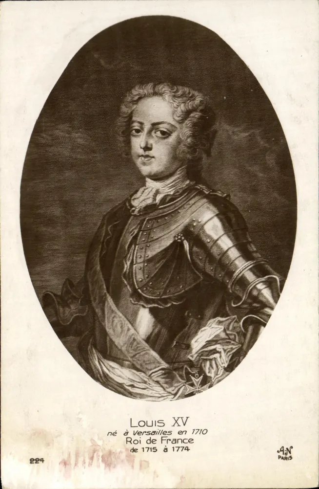 Luís XV — Rei da França 1710-1774 — editor A.N. Paris, n° 224 - Frente