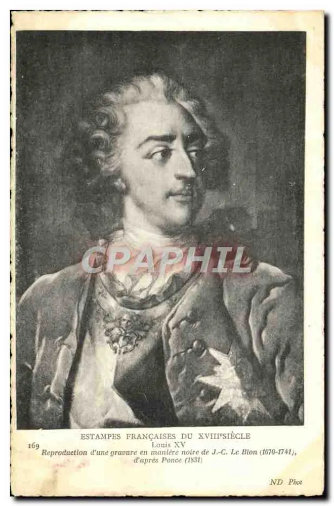 Louis XV — Nachbildung einer Schwarz-Weiß-Grabung von J.-C. Le Blon (1670-1741) — ND Phot - Vorderseite