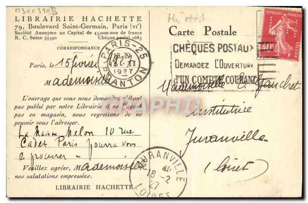 Madame Récamier na Abadia dos Bosques — Gravura extraída da « História Ilustrada da Literatura Francesa » de G. Lanson - Verso