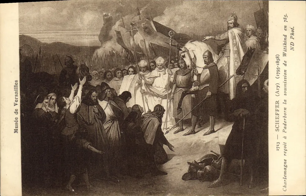 Die Unterwerfung von Paderborn unter Karl den Großen — 785 — Musée de Versailles — Schieffer (Ary) 1713 - Vorderseite