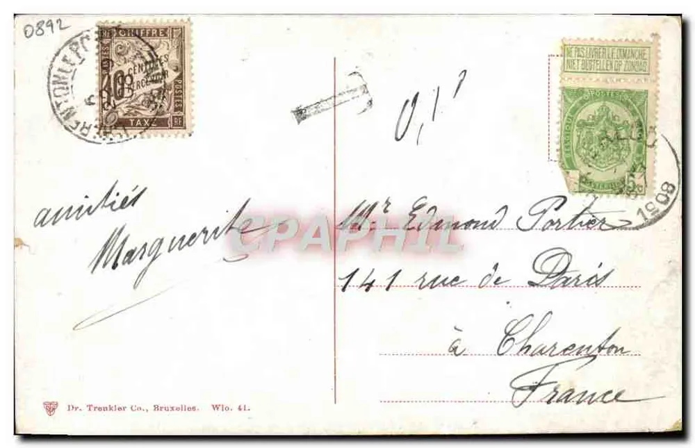 Waterloo — Letzte Charge von Wellington. Tod von Picton. — Dr. Treunkler Co., Brüssel. - Rückseite