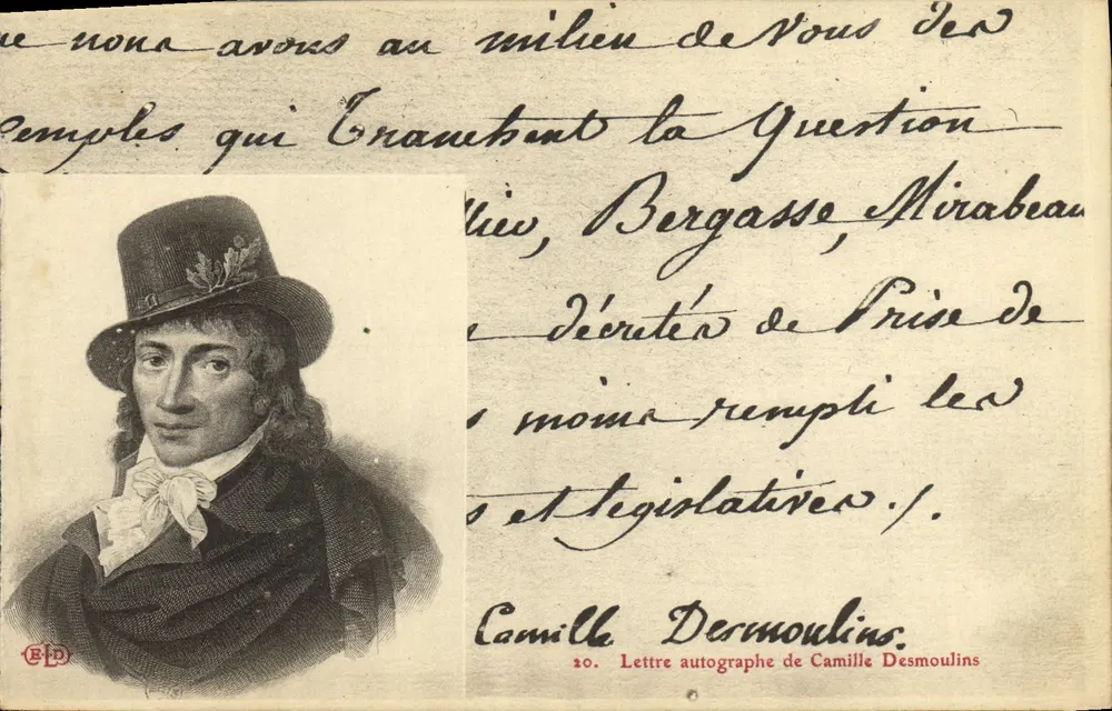 Camille Desmoulins — Lettera autografa — Editore ELD, n°20 - Recto