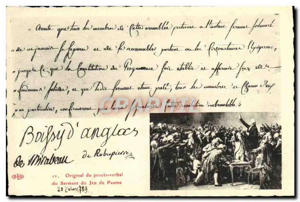 Der Eid auf dem Tennisplatz — Original der Protokolle — Verlag E.D. Nr. 11 - Vorderseite