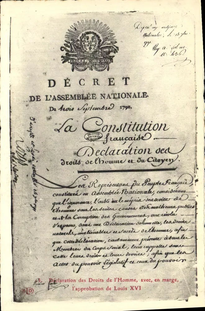 Erlass der Nationalversammlung — 24. September 1793 — Nationalarchiv - Vorderseite