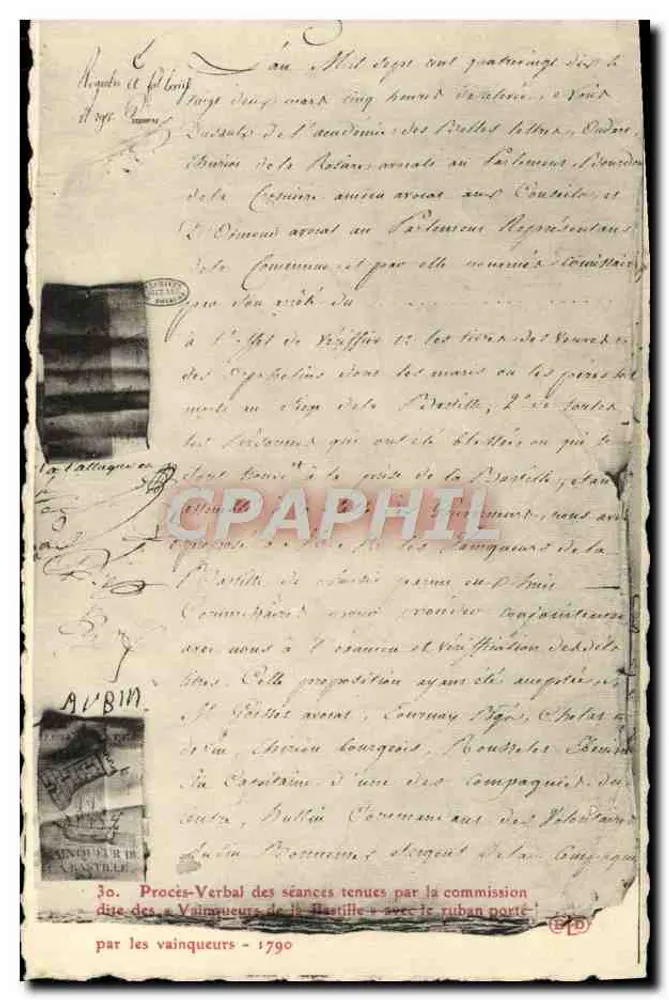Procès-Verbal das sessões realizadas pela comissão dos Vencedores da Bastilha — 1790 — Albin - Frente
