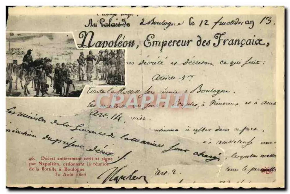Napoléon, Kaiser der Franzosen — Dekret von Boulogne — n° 46 - Vorderseite