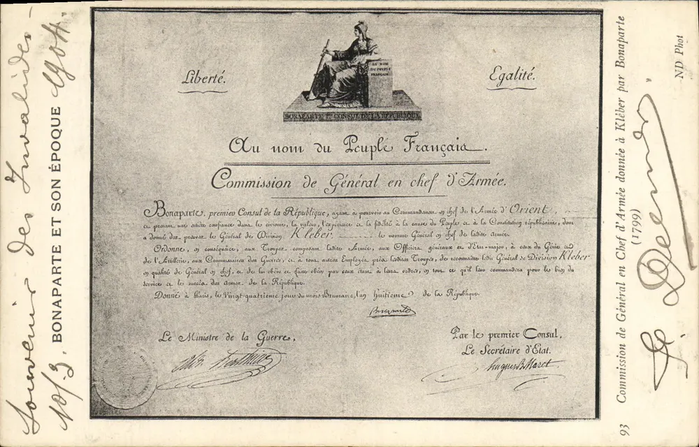 Kommission von Bonaparte an Kleber — Verlag ND Phot, Nr. 93 - Vorderseite