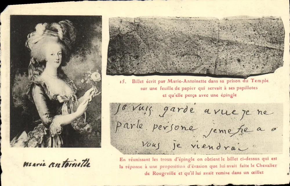 Marie-Antoinette — Brief des Gefangenen aus dem Temple — Verlag E.D. Nr. 693 - Vorderseite